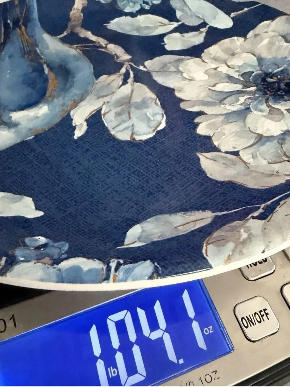 INDIGOLD Set of 3 Blue Bird Floral Plates 9” Gold Details